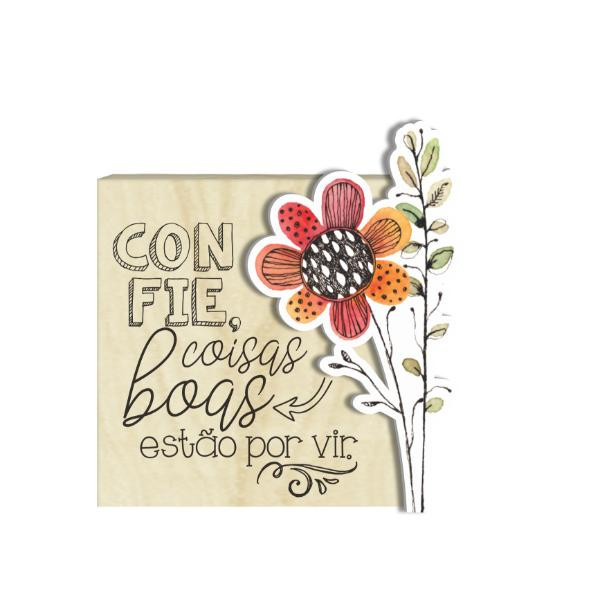 Placa de mesa confie, coisas boas esto por vir