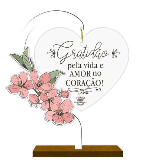 Enfeite de mesa gratido pela vida