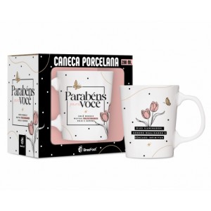 Caneca porcelana parab�ns para voc�