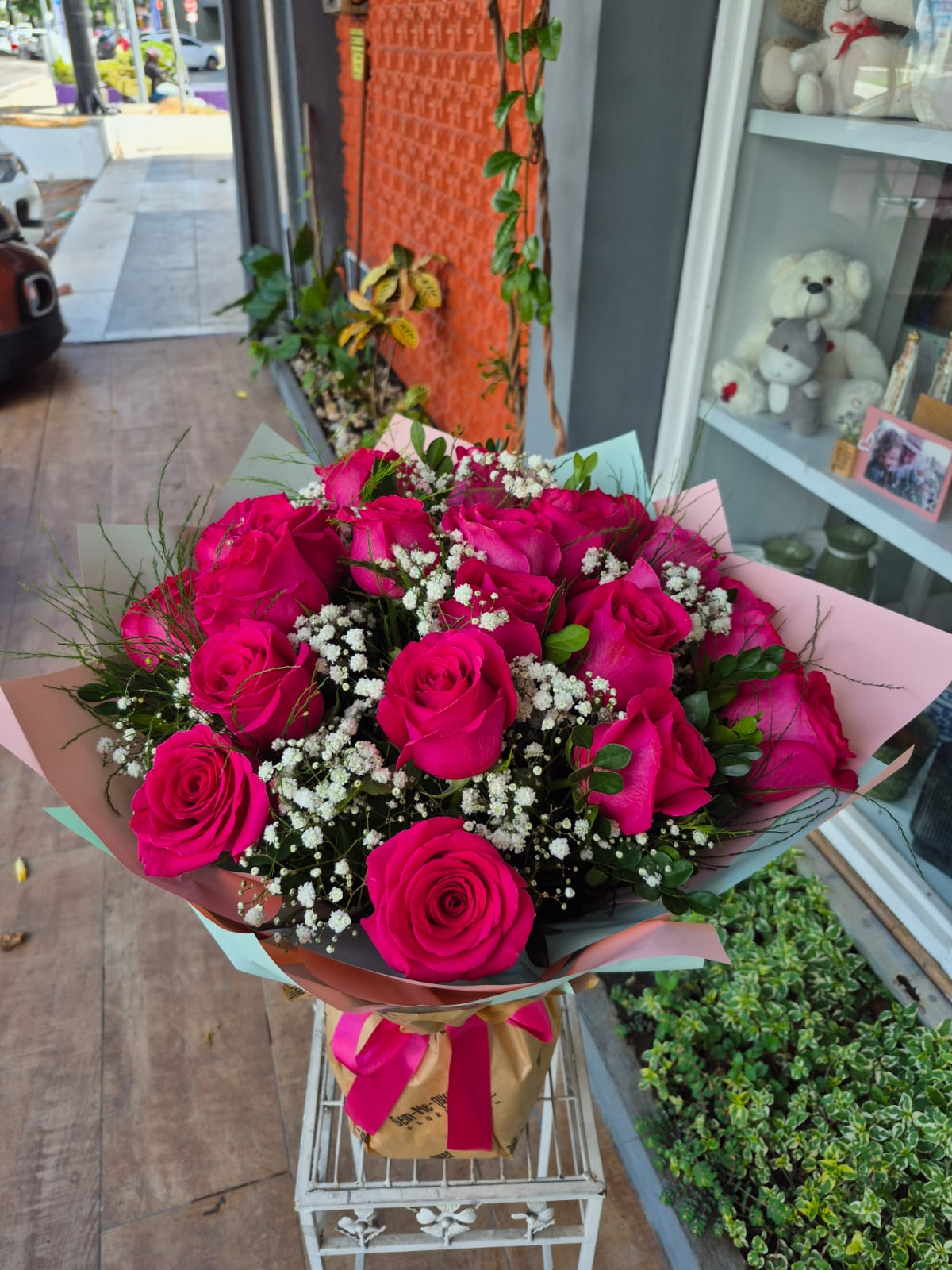 Ramalhete com 24 rosas pink